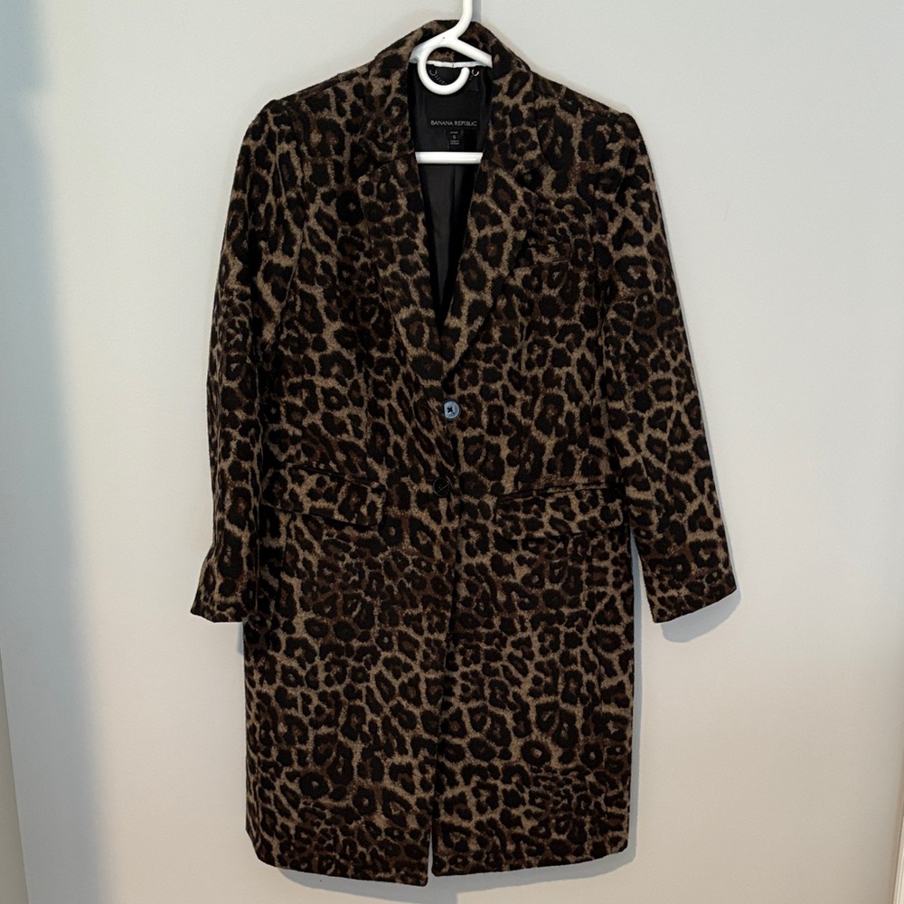 Banana Republic Brown Leopard Print Coat - SP - like new